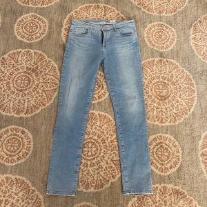 Ag Prima cigarette leg Pale Blue Skinny Jeans